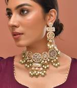 Gold plated kundan necklace set