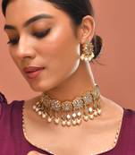 Gold plated kundan choker set