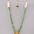 Gold plated kundan green stones long necklace