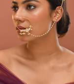 Gold plated kundan nath