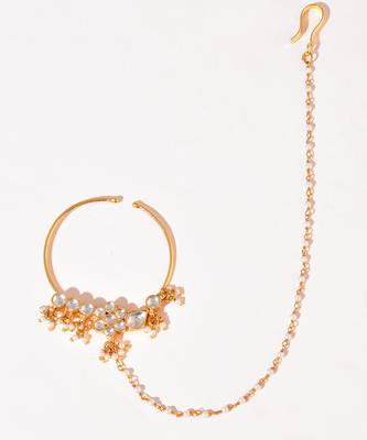 Gold plated kundan nath 2