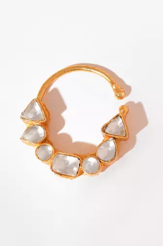 Gold plated kundan nath