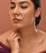 Gold plated kundan nath