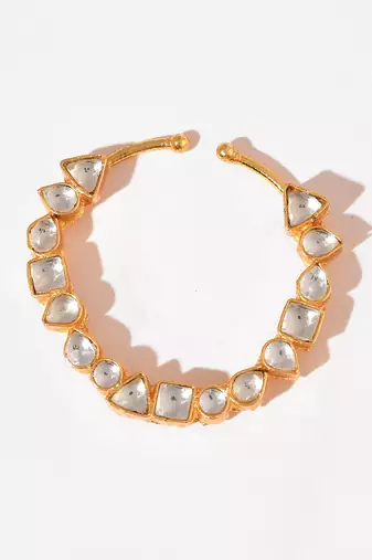 Gold plated kundan nath
