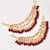 Gold plated kundan red stones earchain