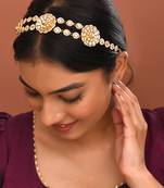 Gold plated kundan hairband
