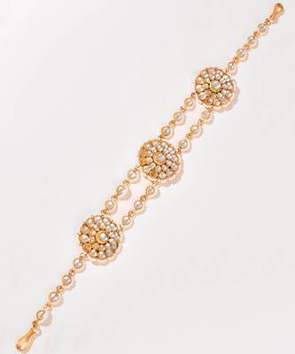 Gold plated kundan hairband 2