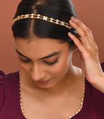 Gold plated kundan hairband