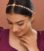 Gold plated kundan hairband
