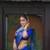Royal blue silk blend banarasi saree with unstitched blouse piece