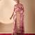 Mauve pink designer printed soft lichi silk saree with zari woven border party wear saree with blouse