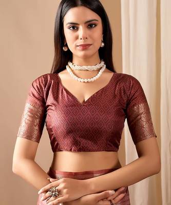 Dusty rose soft lichi silk printed saree with patola motifs & woven border | traditional patola saree with blouse 5