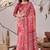 Rose linen cotton digital floral printed saree with patola border & matching blouse