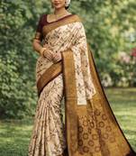Banarasi Soft Silk Maroon & Gold Zari Woven Saree With blouse Set