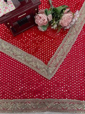 Georgette Sequnce Work Women's saree With Blouse Set 3