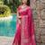 Rani Pink Raw Silk Saree with Silver Zari & Multicolor thread Woven Work | Festive Wear