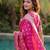 Rani Pink Raw Silk Saree with Silver Zari & Multicolor thread Woven Work | Festive Wear