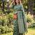 Green Raw Silk Saree with Silver Zari & Multicolor Woven Work | Festive Wear
