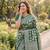 Green Raw silk blend Saree with Silver Zari & Multicolor Woven Work | Festive Wear