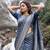 Blue Dola silk blend Saree with Silver Zari & Multicolor Woven Work | Festive Wear