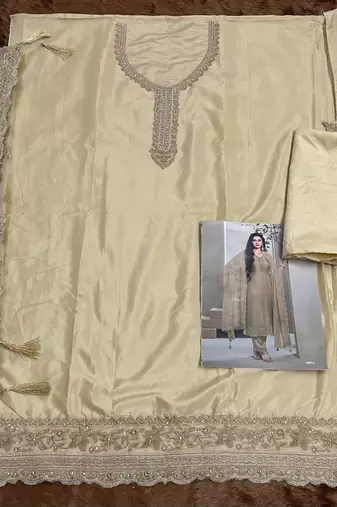  Cream heavy natural crepe Suit