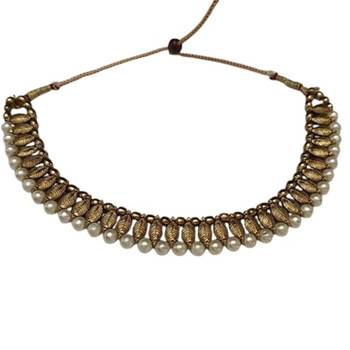 Gold and Ppearl Choker Necklace 2
