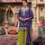 Purple embroidered chinon free size stitched palazzo style salwar suit