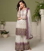 Purple georgette salwar suit for women pakistani style