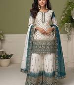 Sky blue georgette salwar suit for women pakistani style
