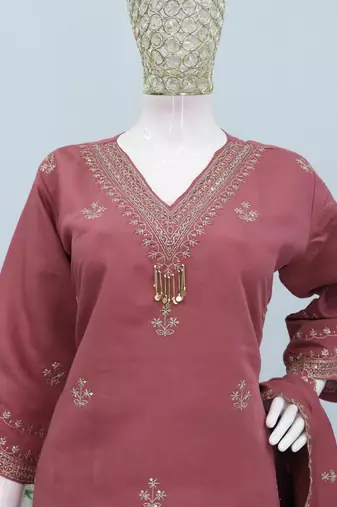 Roman silk pallazo suit for women wedding wear pink