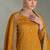 Yellow silk straight suit for women heavy embroidery work