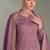 Lilac silk straight suit for women heavy embroidery work
