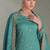Sky blue silk straight suit for women heavy embroidery work