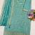 Sky blue silk straight suit for women heavy embroidery work
