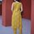Yellow cotton printed kurta and bottom set