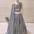 Grey georgette embroidered work wedding kids lehenga choli