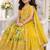 Yellow georgette digital printed wedding kids lehenga choli