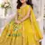 Yellow georgette digital printed wedding kids lehenga choli