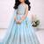 Skyblue chinon silk embroidered work wedding kids lehenga choli