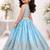 Skyblue chinon silk embroidered work wedding kids lehenga choli