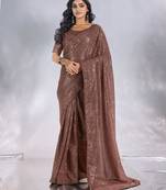 Pure georgette embellished sequinned party wear saree