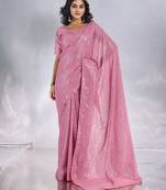 Pure georgette embellished sequinned party wear saree