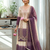 White/Purple Heavy Dual Tone Star Georgette With Embroidery Thread Work 3pc
