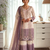 White/Purple Heavy Dual Tone Star Georgette With Embroidery Thread Work 3pc