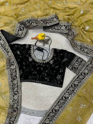 Light Yellow Color Sequins Embroidery Work art silk saree 1