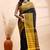 Black handloom saree with yellow traditional border & intricate weaving design