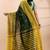 Dark green handloom cotton saree with yellow traditional border & intricate weaving design
