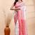 White handloom cotton saree with red traditional border & intricate weaving design