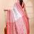 White handloom cotton saree with red traditional border & intricate weaving design
