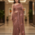 Brown Color Malti Thread Embroidery work Silk Saree